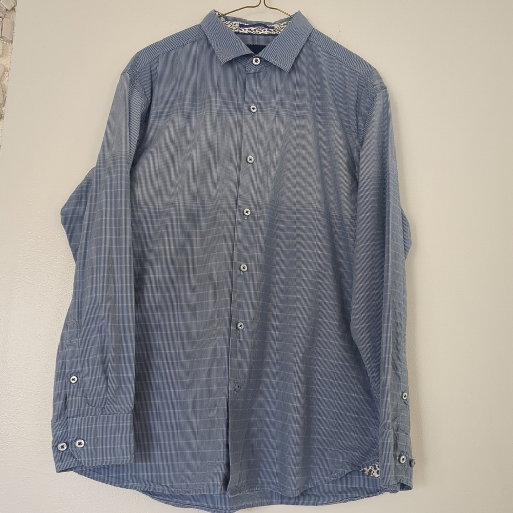 Tommy Bahama Button Down Shirt Mens Medium Clour Block Striped Casual Office
